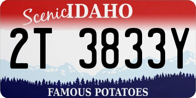 ID license plate 2T3833Y