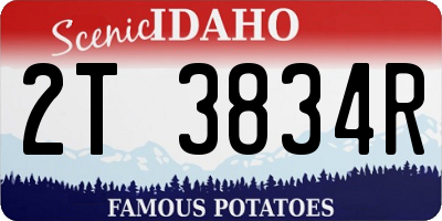 ID license plate 2T3834R