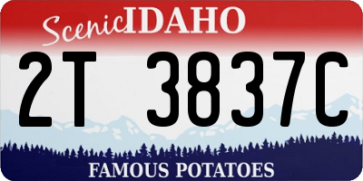ID license plate 2T3837C
