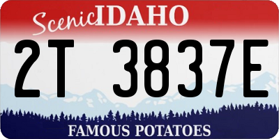 ID license plate 2T3837E