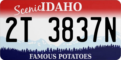 ID license plate 2T3837N