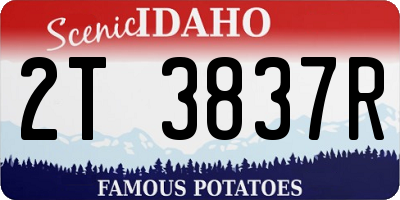 ID license plate 2T3837R