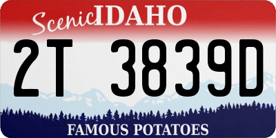 ID license plate 2T3839D