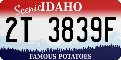 ID license plate 2T3839F