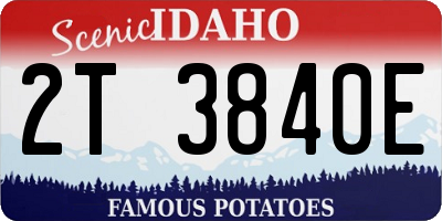 ID license plate 2T3840E