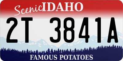 ID license plate 2T3841A
