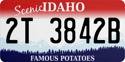 ID license plate 2T3842B