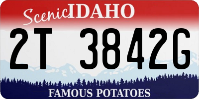 ID license plate 2T3842G