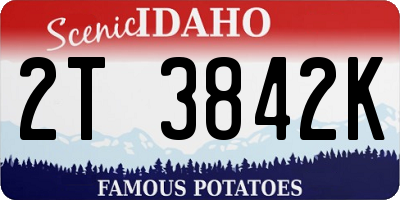 ID license plate 2T3842K