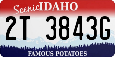 ID license plate 2T3843G