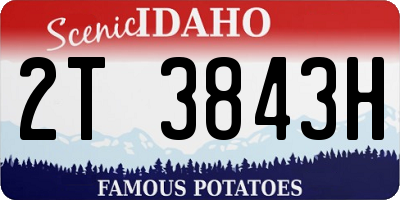 ID license plate 2T3843H