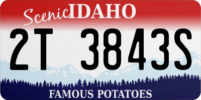 ID license plate 2T3843S