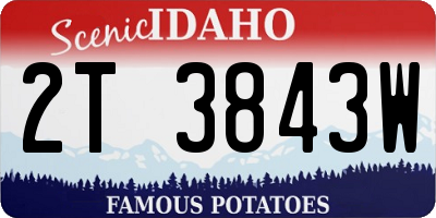 ID license plate 2T3843W