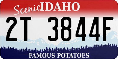 ID license plate 2T3844F