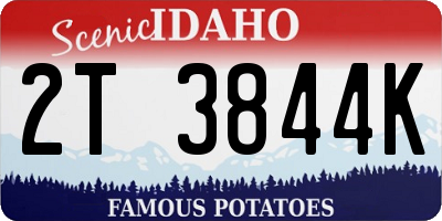 ID license plate 2T3844K