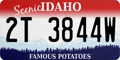ID license plate 2T3844W