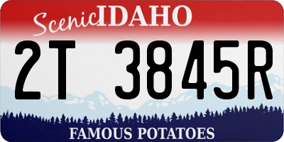 ID license plate 2T3845R