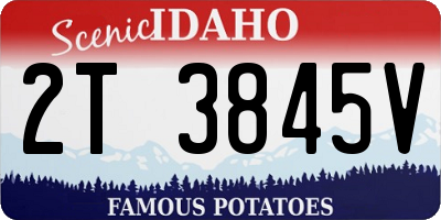 ID license plate 2T3845V