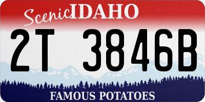 ID license plate 2T3846B