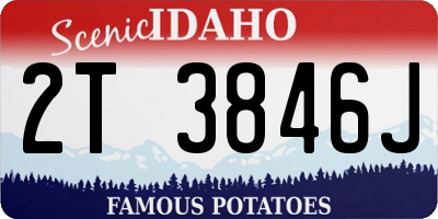 ID license plate 2T3846J