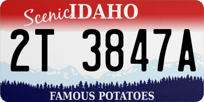 ID license plate 2T3847A