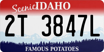ID license plate 2T3847L