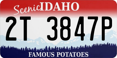 ID license plate 2T3847P