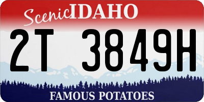 ID license plate 2T3849H