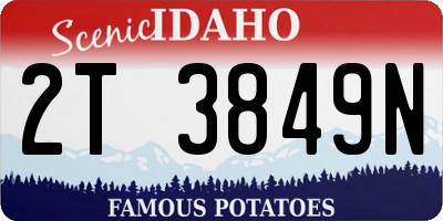 ID license plate 2T3849N