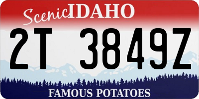 ID license plate 2T3849Z