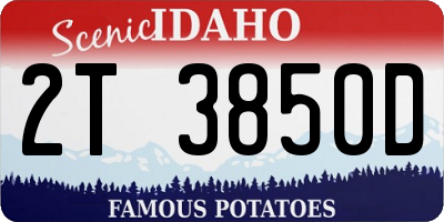ID license plate 2T3850D