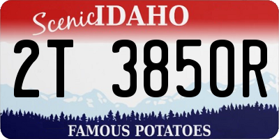 ID license plate 2T3850R