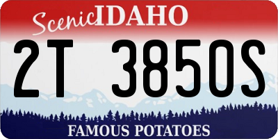 ID license plate 2T3850S