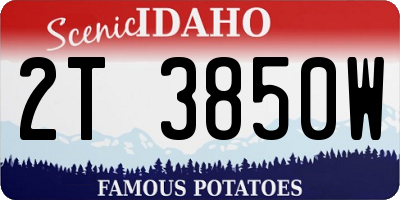 ID license plate 2T3850W