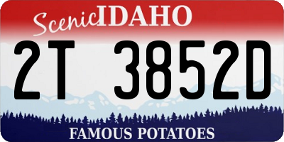 ID license plate 2T3852D