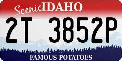 ID license plate 2T3852P