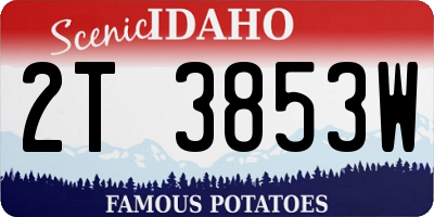 ID license plate 2T3853W