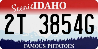 ID license plate 2T3854G