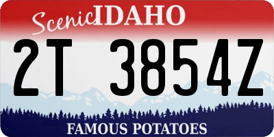 ID license plate 2T3854Z