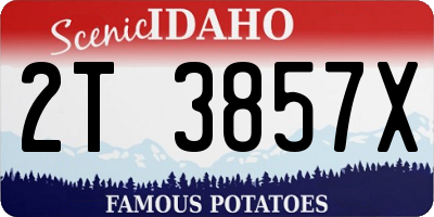 ID license plate 2T3857X