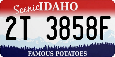 ID license plate 2T3858F