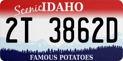 ID license plate 2T3862D
