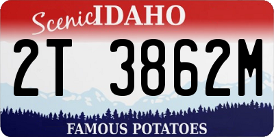 ID license plate 2T3862M
