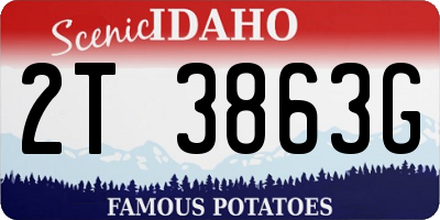 ID license plate 2T3863G