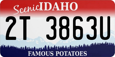ID license plate 2T3863U