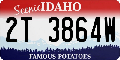ID license plate 2T3864W