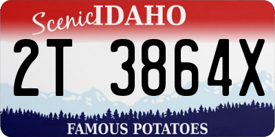 ID license plate 2T3864X