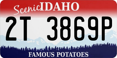 ID license plate 2T3869P