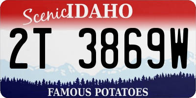 ID license plate 2T3869W