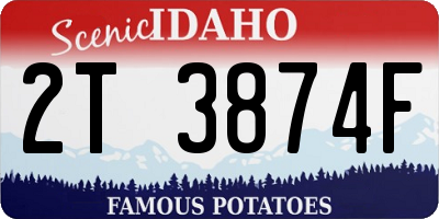 ID license plate 2T3874F